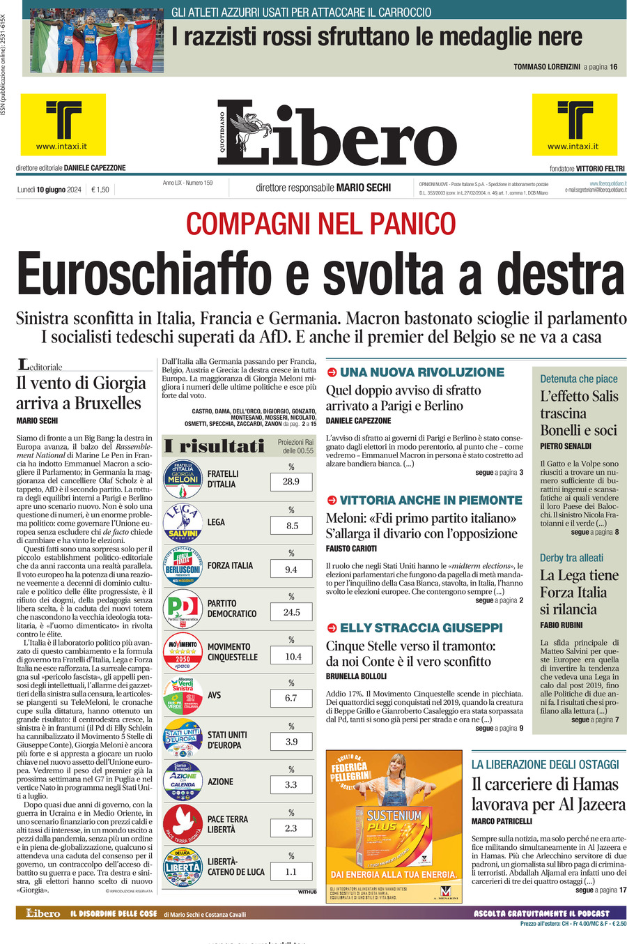 Prima-pagina-libero-edizione-di-oggi-10-06-2024