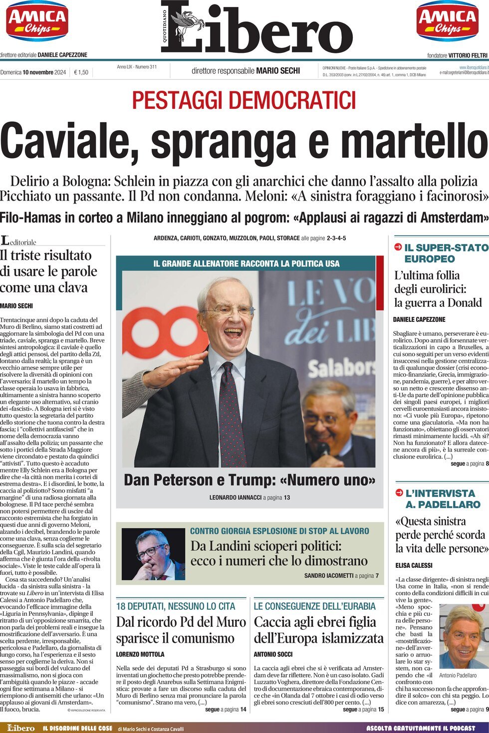 Prima-pagina-libero-edizione-di-oggi-10-11-2024