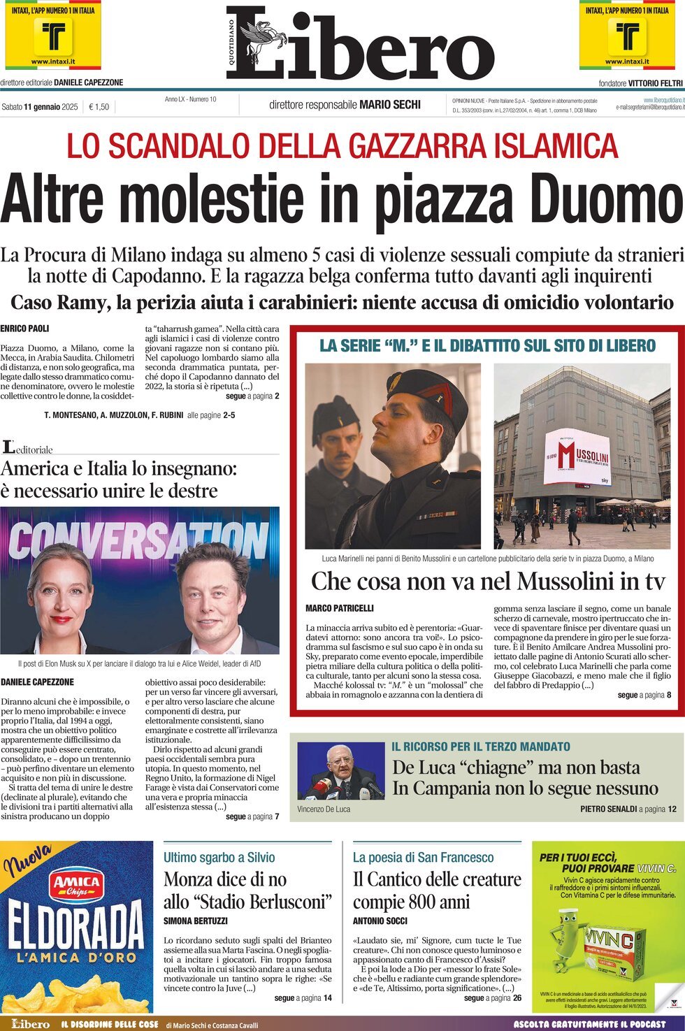 Prima-pagina-libero-edizione-di-oggi-11-01-2025