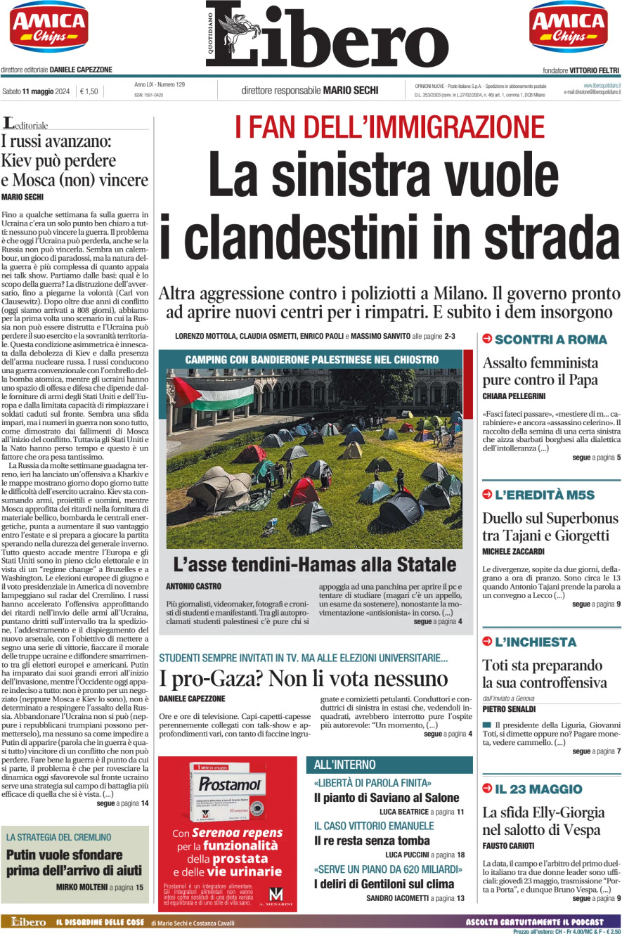 Prima-pagina-libero-edizione-di-oggi-11-05-2024