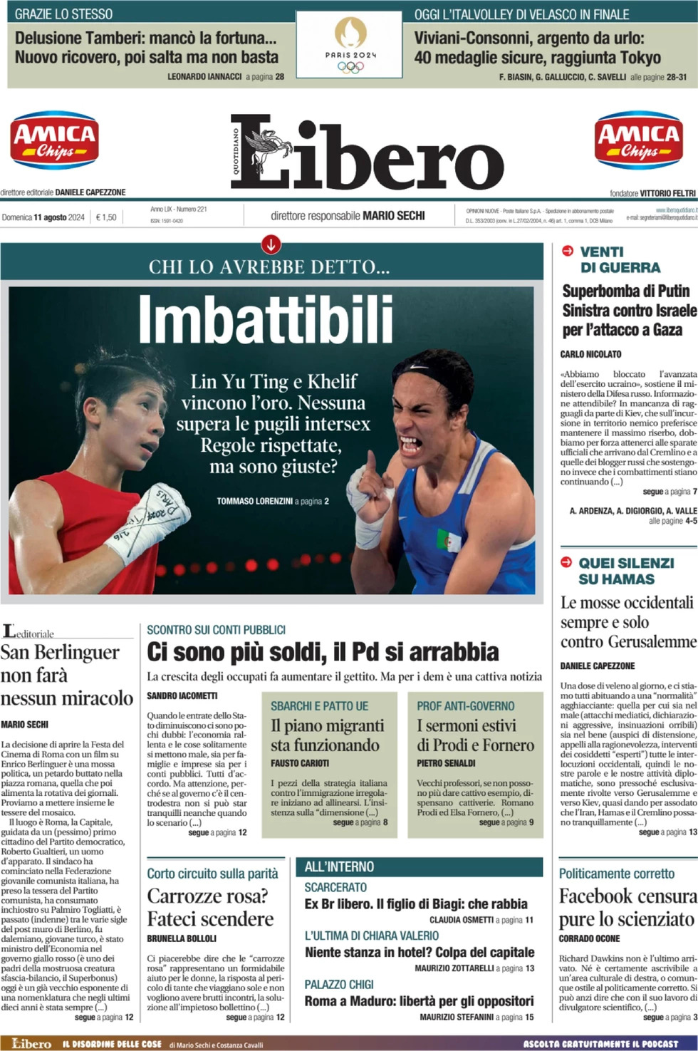 Prima-pagina-libero-edizione-di-oggi-11-08-2024