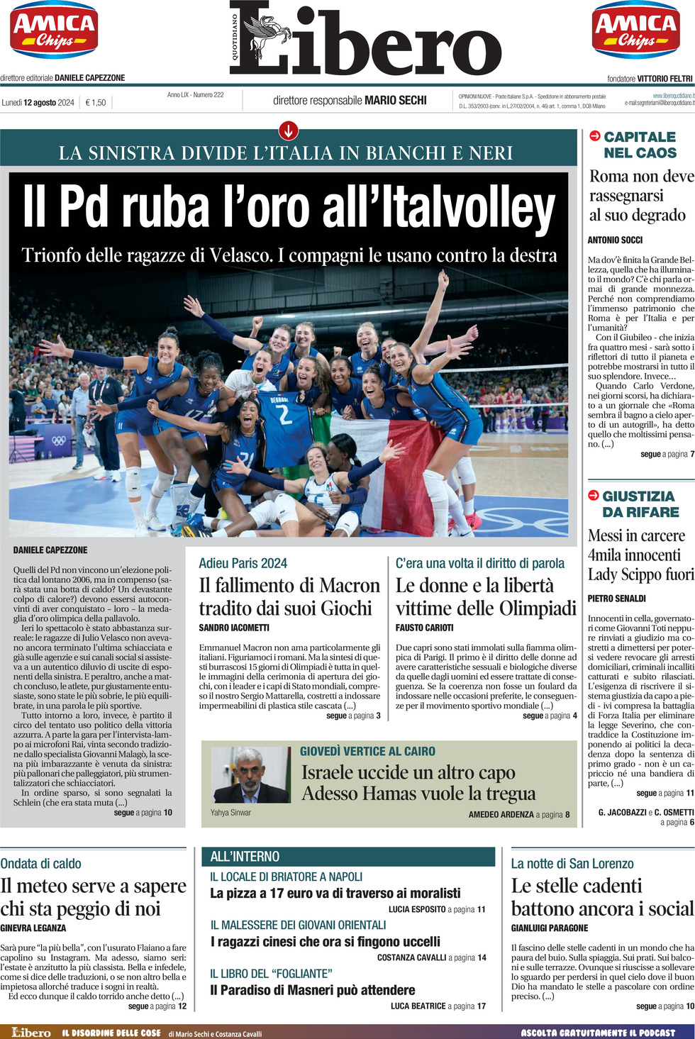 Prima-pagina-libero-edizione-di-oggi-12-08-2024