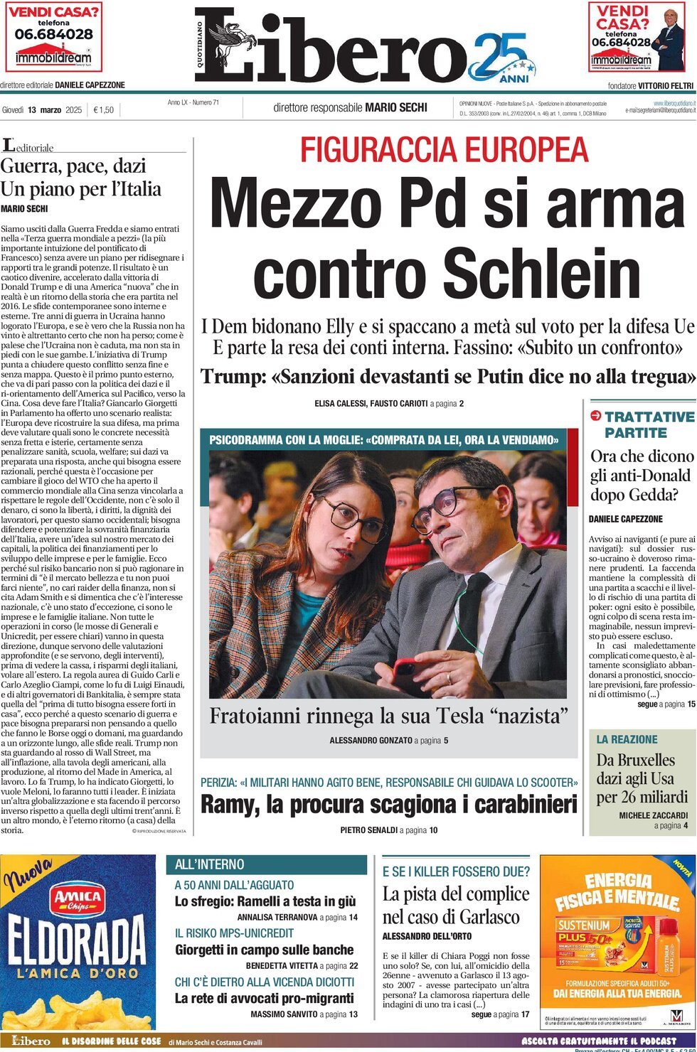 Prima-pagina-libero-edizione-di-oggi-13-03-2025