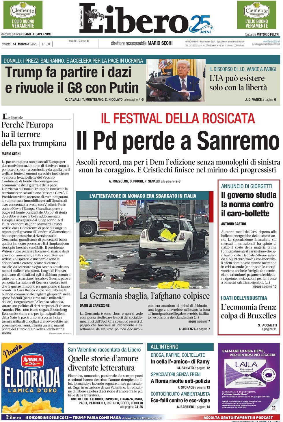 Prima-pagina-libero-edizione-di-oggi-14-02-2025