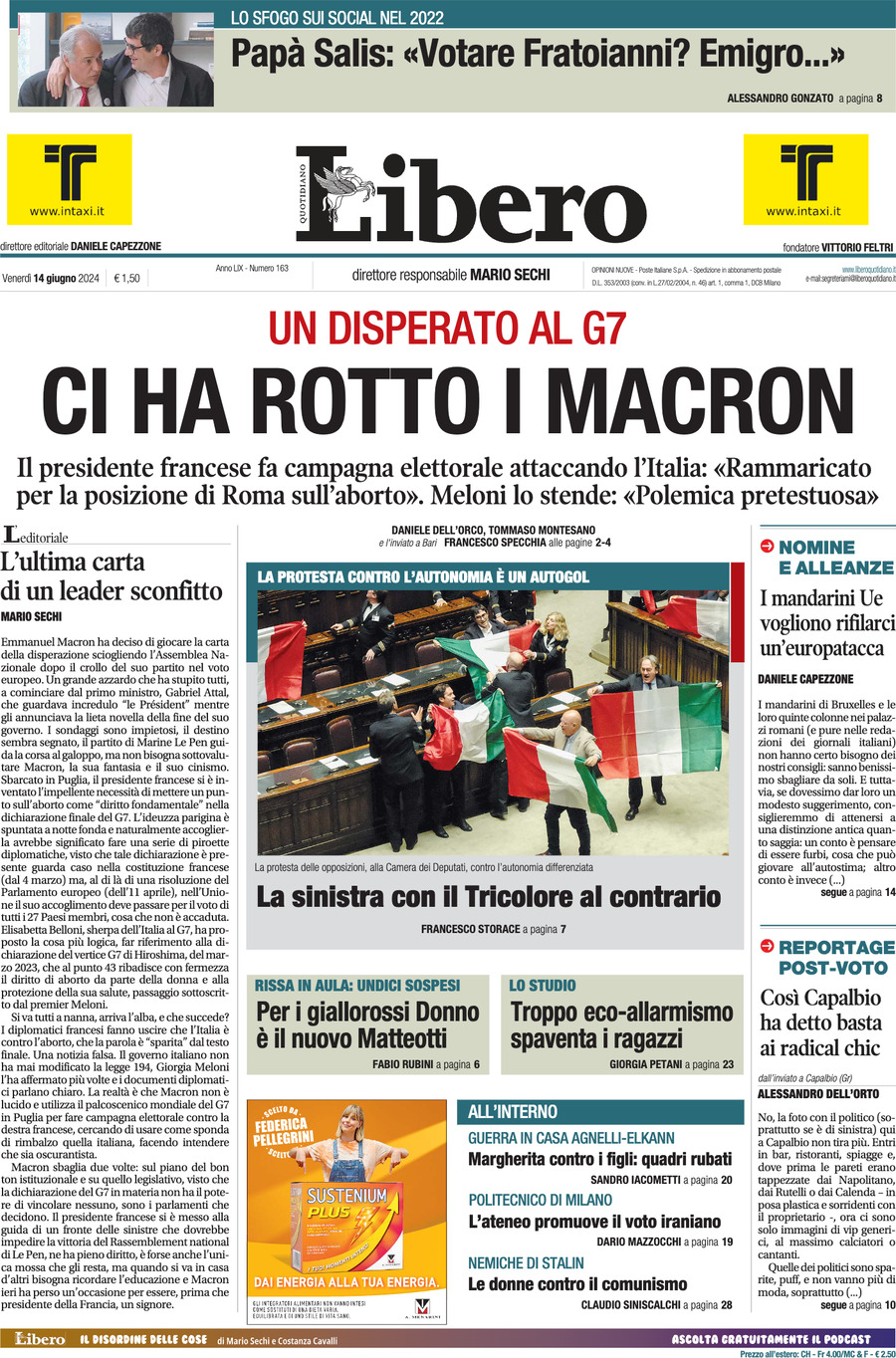 Prima-pagina-libero-edizione-di-oggi-14-06-2024