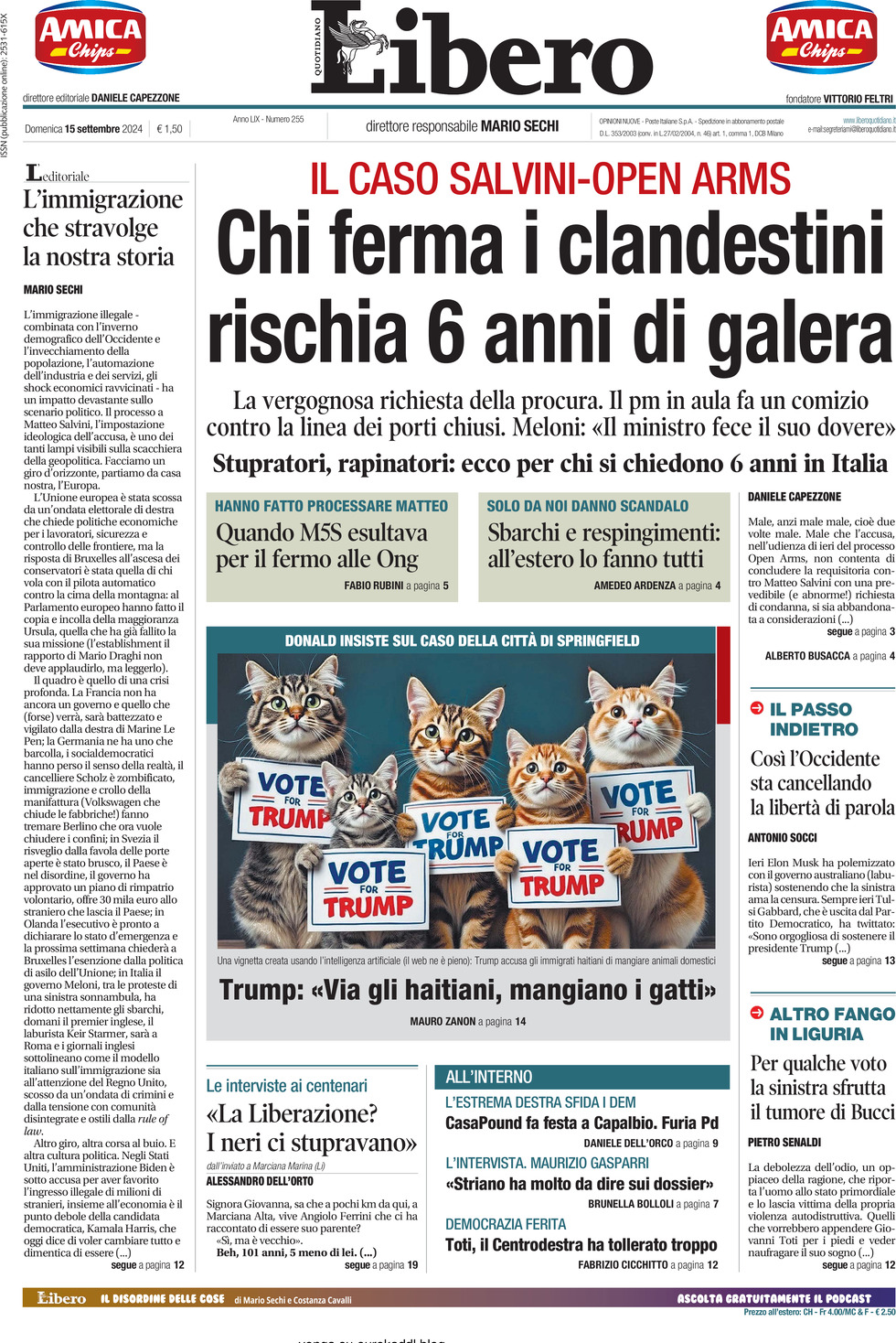 Prima-pagina-libero-edizione-di-oggi-15-09-2024