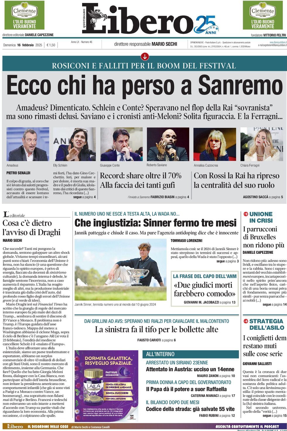 Prima-pagina-libero-edizione-di-oggi-16-02-2025