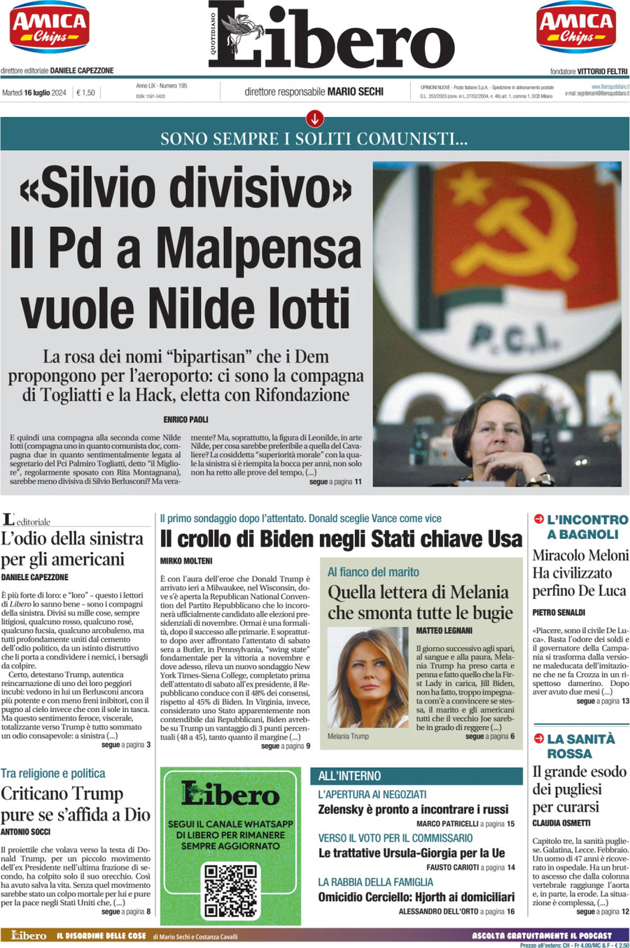 Prima-pagina-libero-edizione-di-oggi-16-07-2024