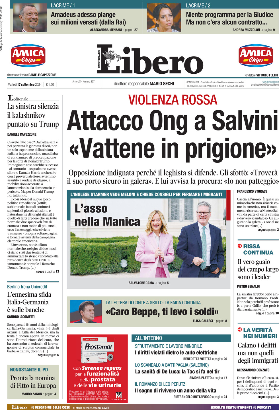 Prima-pagina-libero-edizione-di-oggi-17-09-2024