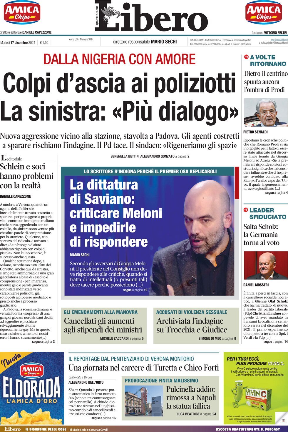 Prima-pagina-libero-edizione-di-oggi-17-12-2024