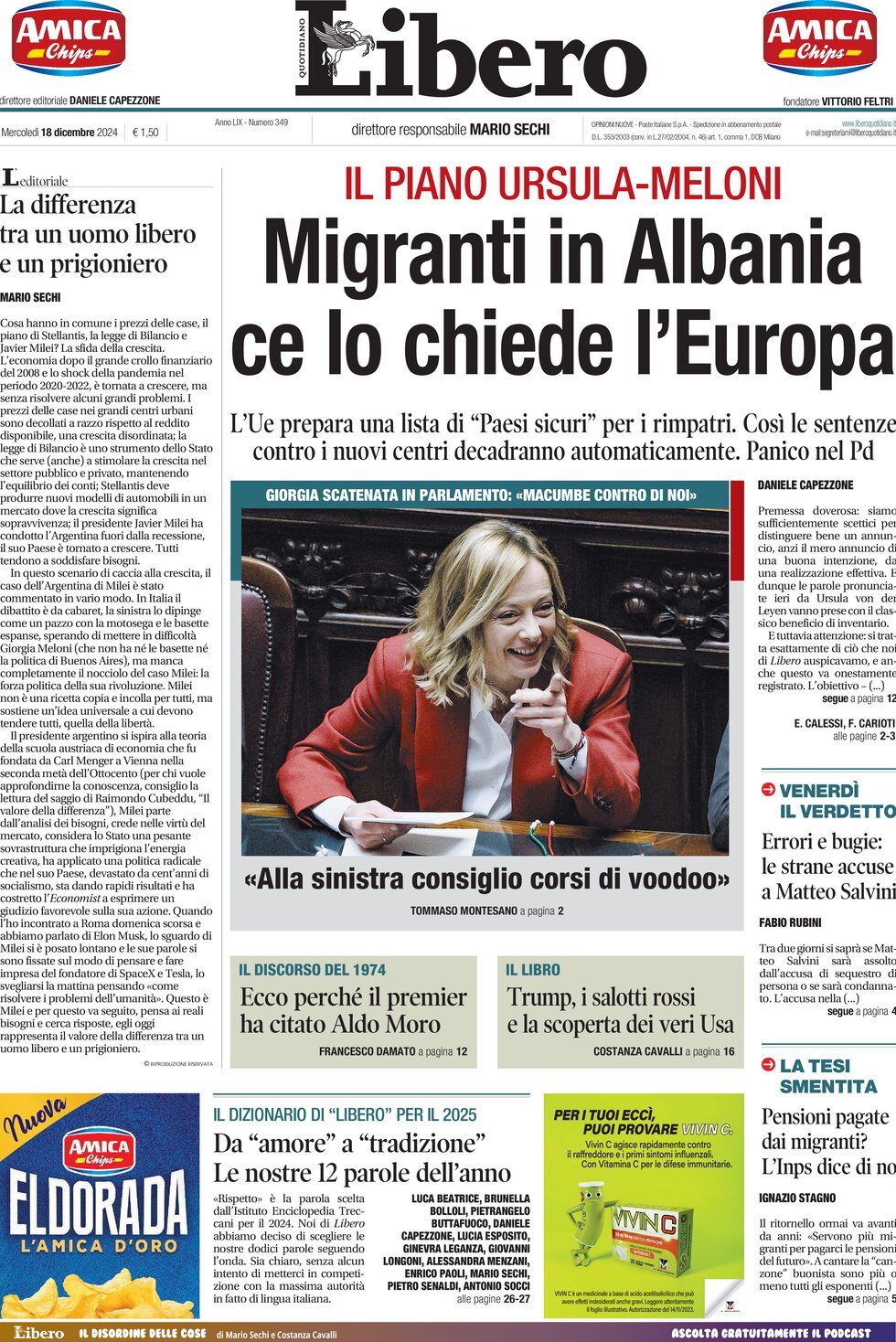 Prima-pagina-libero-edizione-di-oggi-18-12-2024