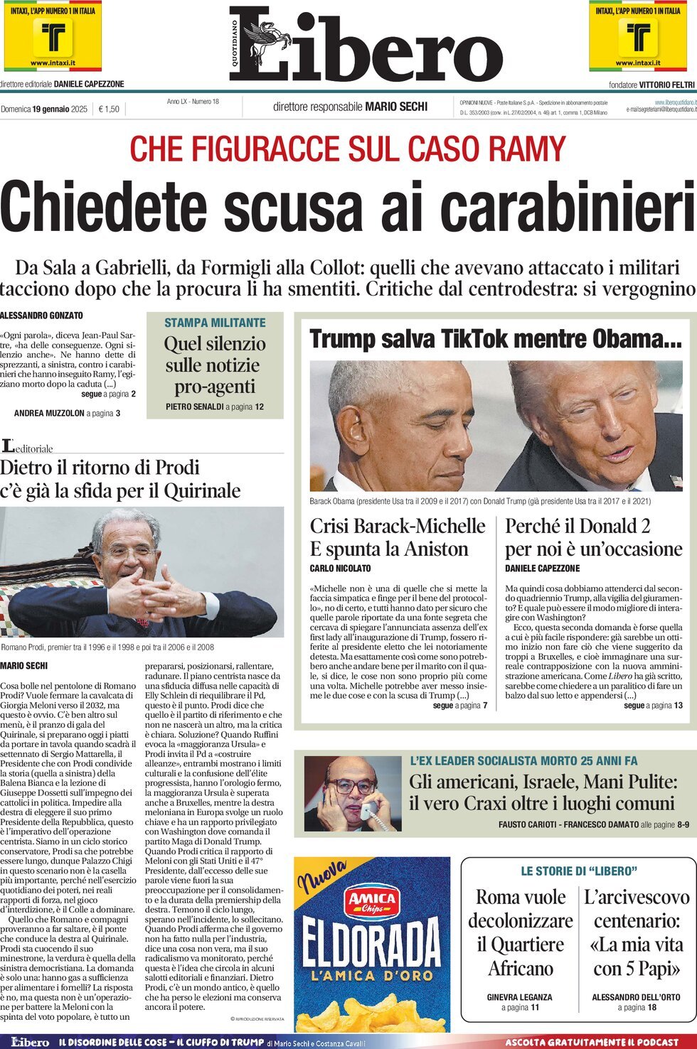 Prima-pagina-libero-edizione-di-oggi-19-01-2025