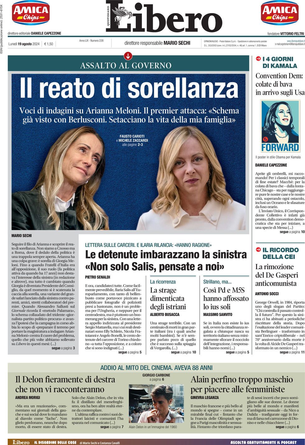 Prima-pagina-libero-edizione-di-oggi-19-08-2024