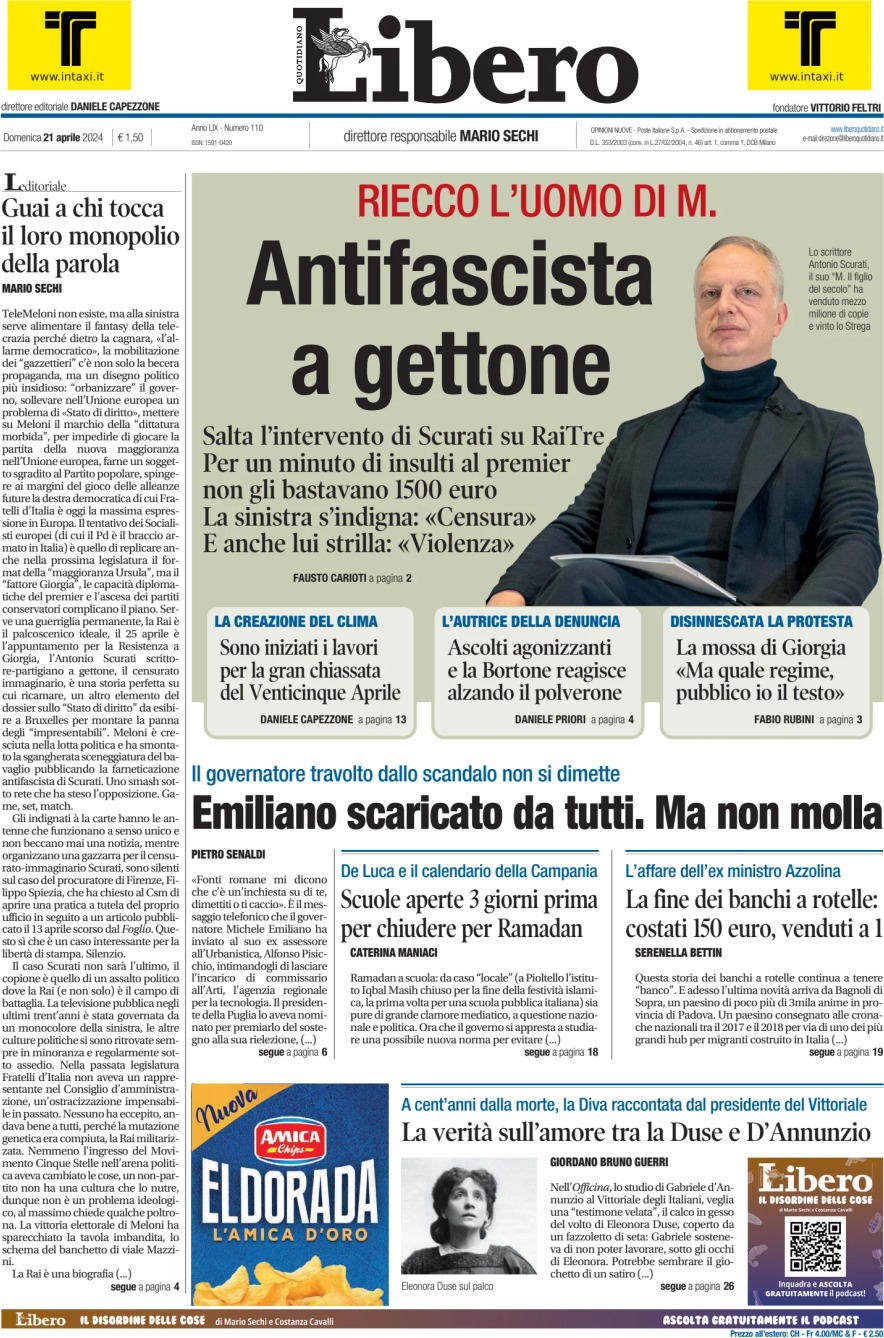 Prima-pagina-libero-edizione-di-oggi-21-04-2024