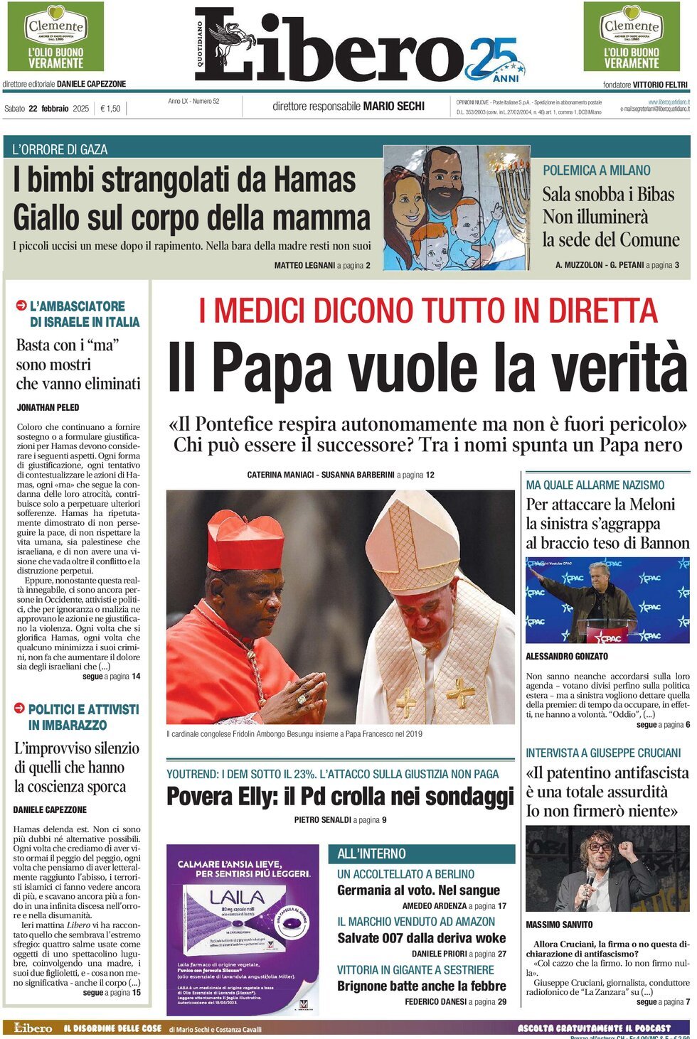 Prima-pagina-libero-edizione-di-oggi-22-02-2025