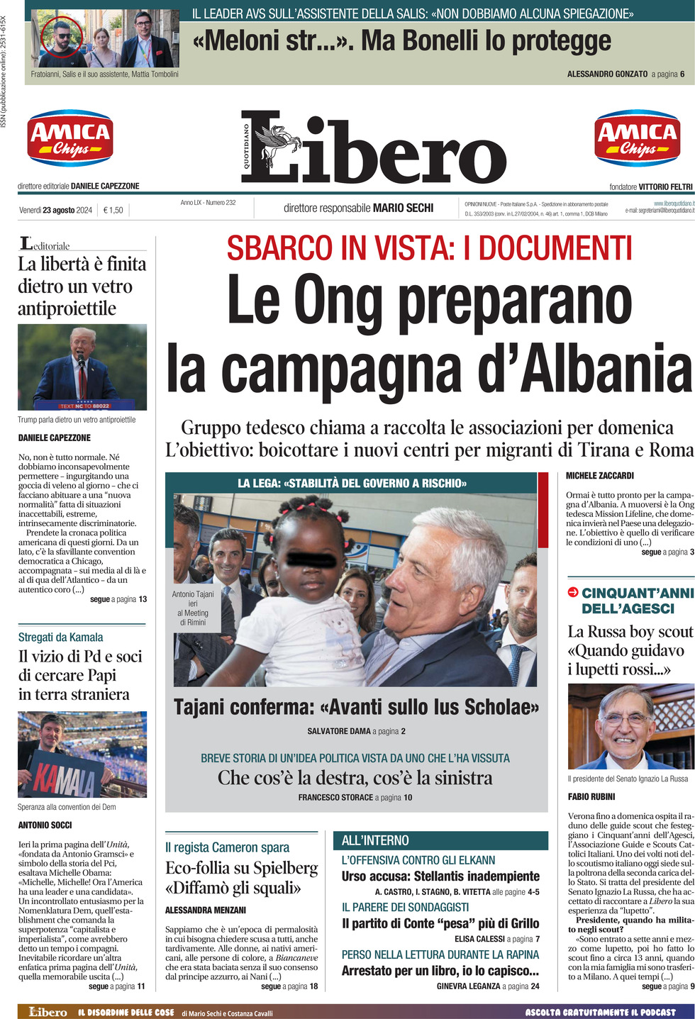 Prima-pagina-libero-edizione-di-oggi-23-08-2024