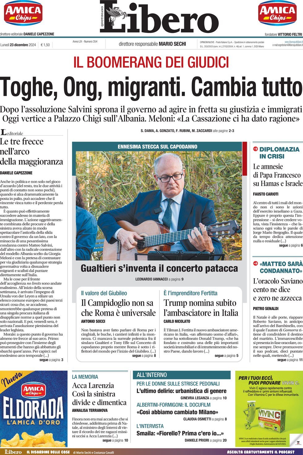 Prima-pagina-libero-edizione-di-oggi-23-12-2024