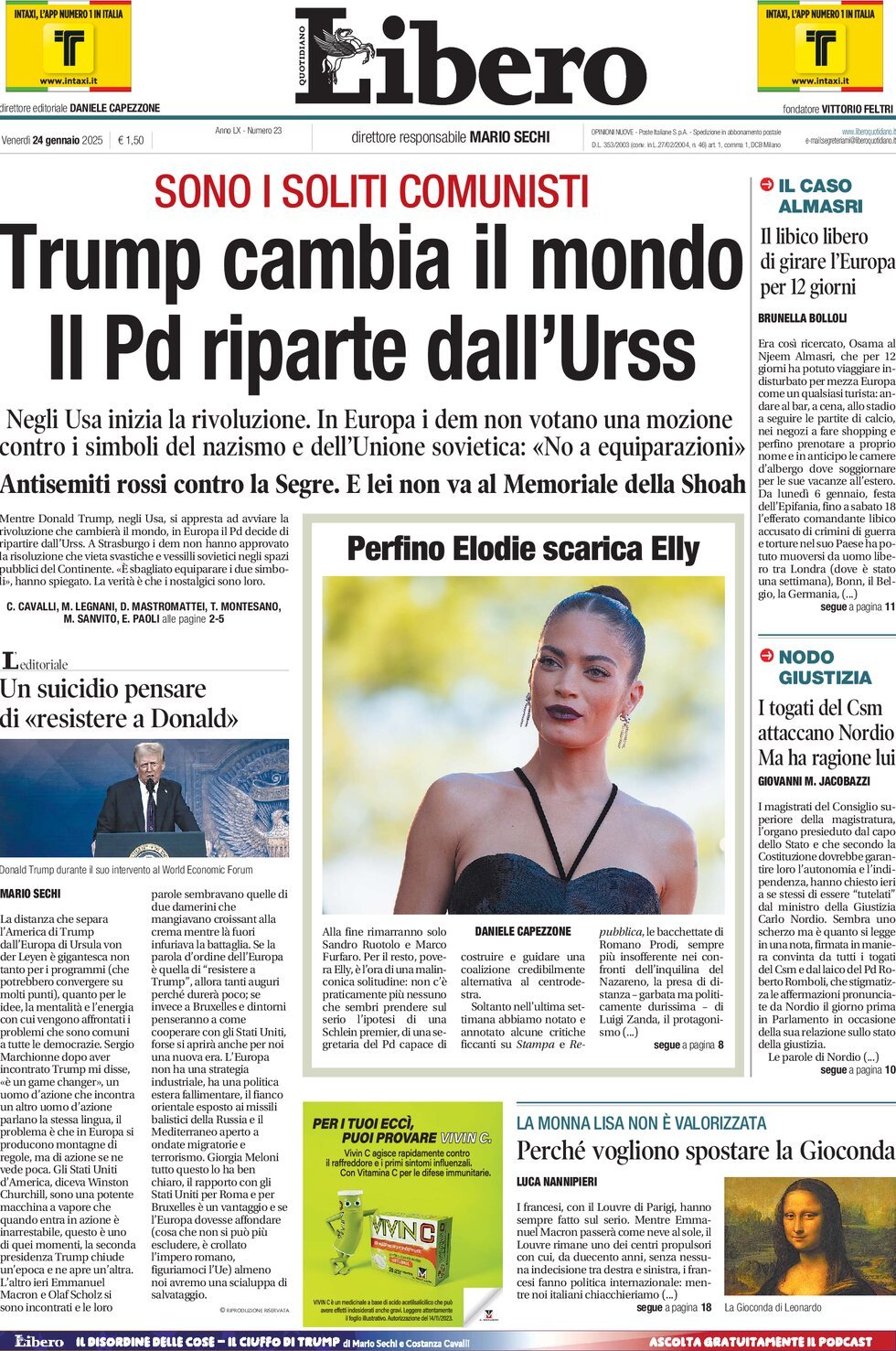 Prima-pagina-libero-edizione-di-oggi-24-01-2025