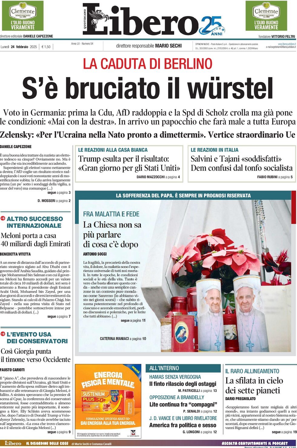 Prima-pagina-libero-edizione-di-oggi-24-02-2025