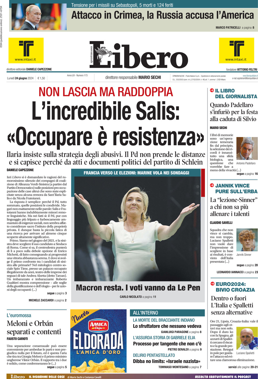 Prima-pagina-libero-edizione-di-oggi-24-06-2024