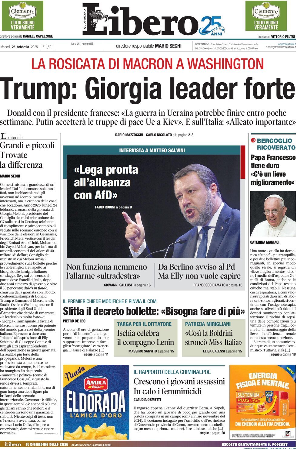 Prima-pagina-libero-edizione-di-oggi-25-02-2025