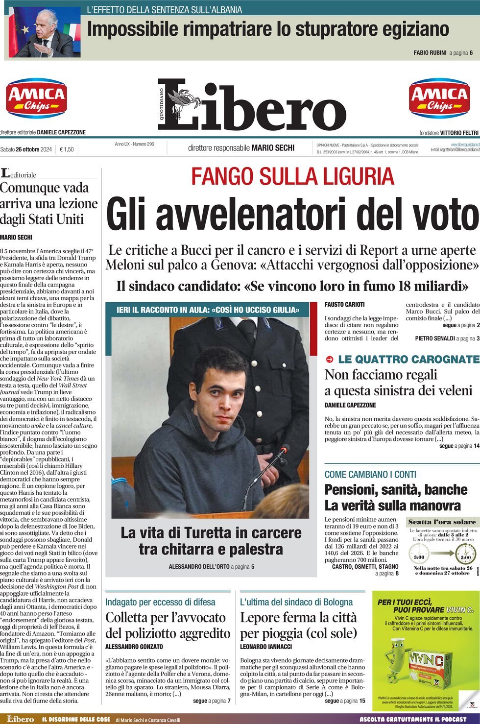 Prima-pagina-libero-edizione-di-oggi-26-10-2024