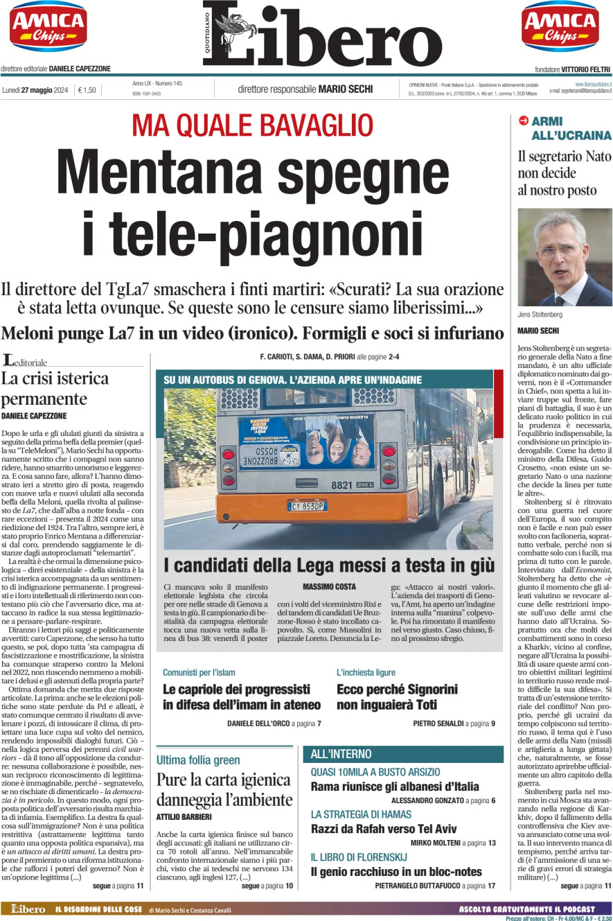 Prima-pagina-libero-edizione-di-oggi-27-05-2024