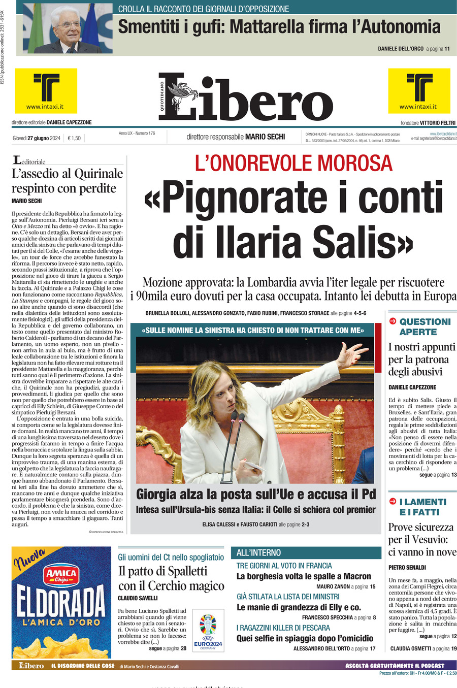 Prima-pagina-libero-edizione-di-oggi-27-06-2024