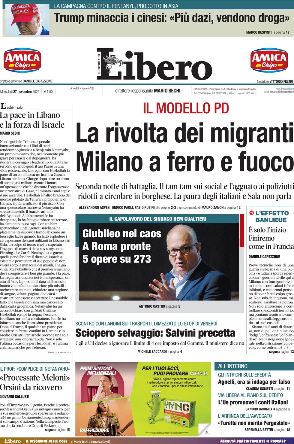 Prima-pagina-libero-edizione-di-oggi-27-11-2024