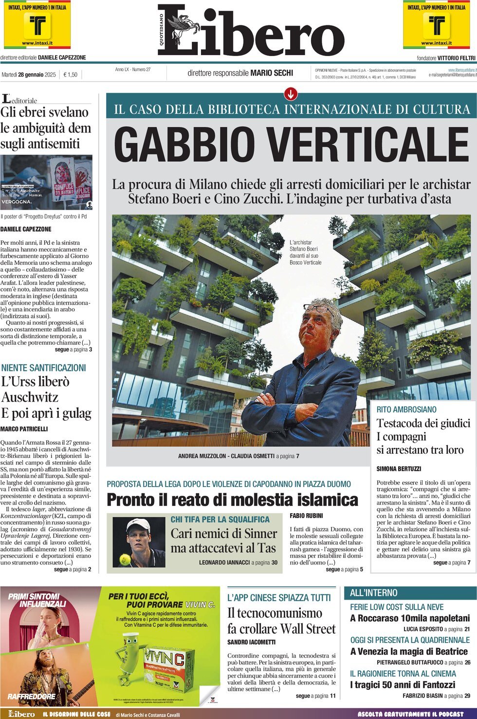 Prima-pagina-libero-edizione-di-oggi-28-01-2025