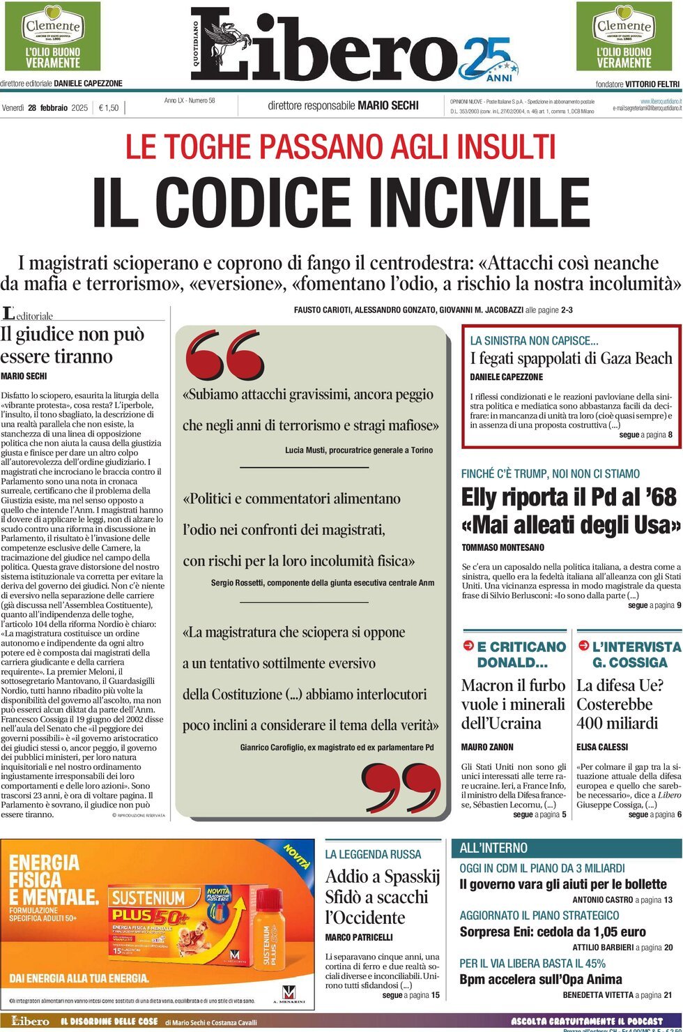 Prima-pagina-libero-edizione-di-oggi-28-02-2025