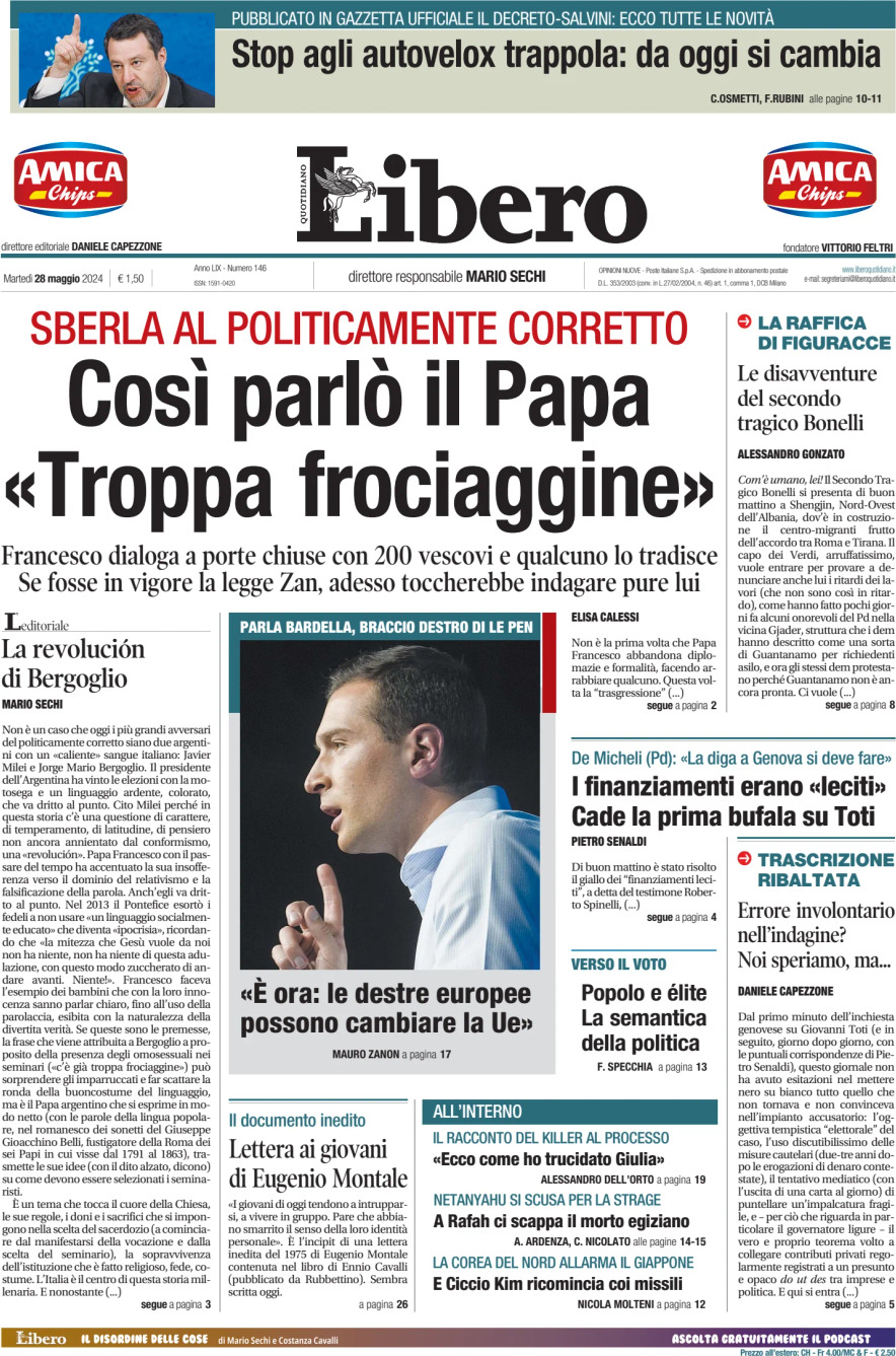 Prima-pagina-libero-edizione-di-oggi-28-05-2024