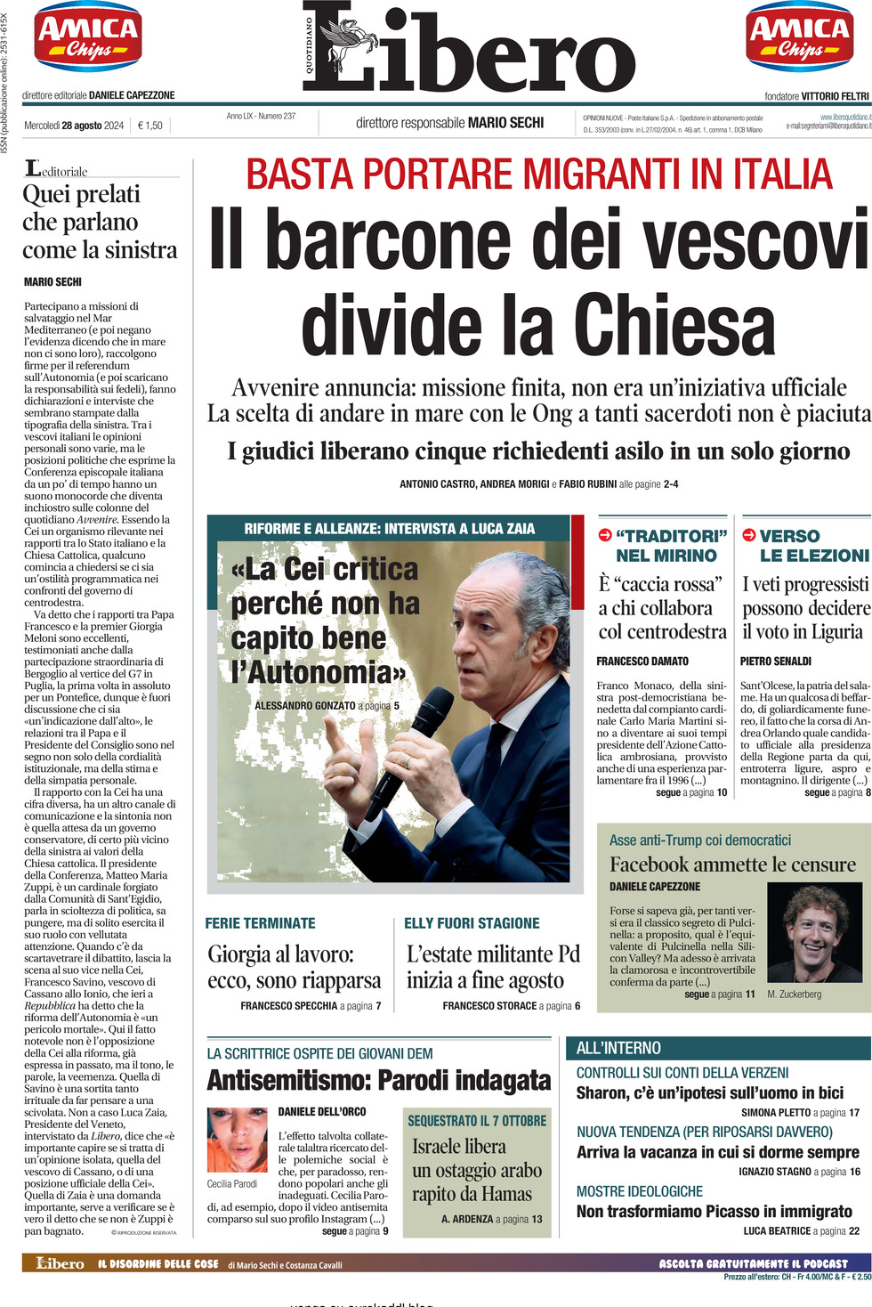 Prima-pagina-libero-edizione-di-oggi-28-08-2024