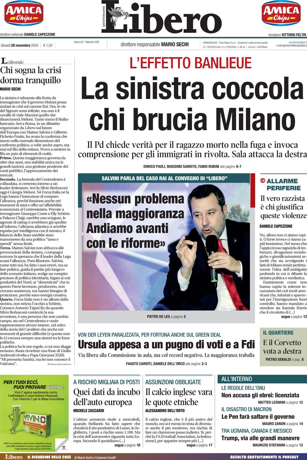 Prima-pagina-libero-edizione-di-oggi-28-11-2024