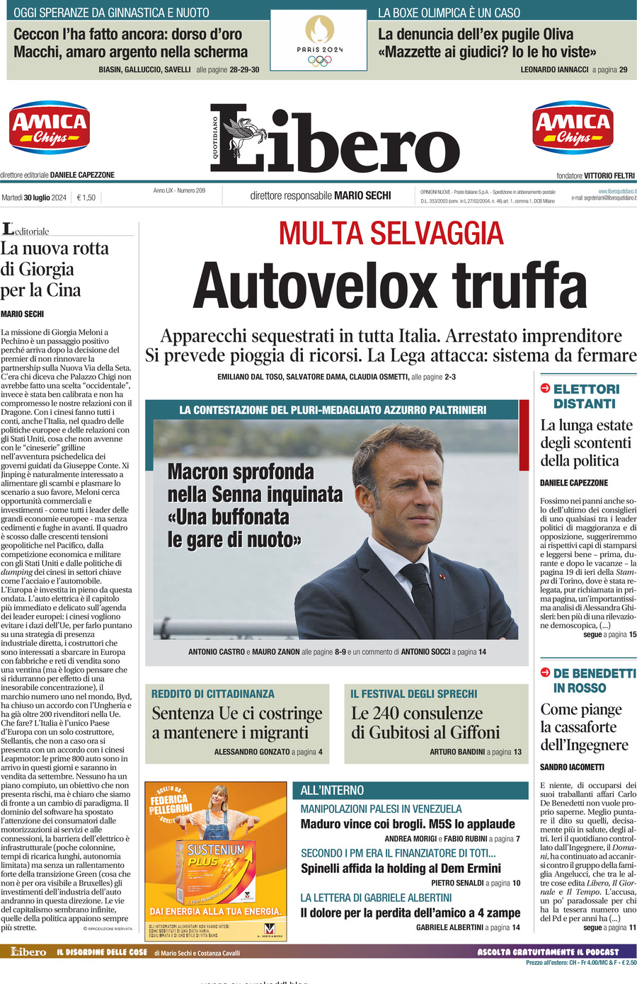 Prima-pagina-libero-edizione-di-oggi-30-07-2024