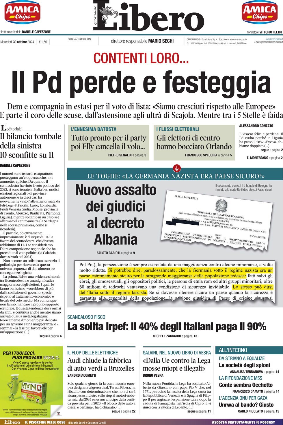 Prima-pagina-libero-edizione-di-oggi-30-10-2024