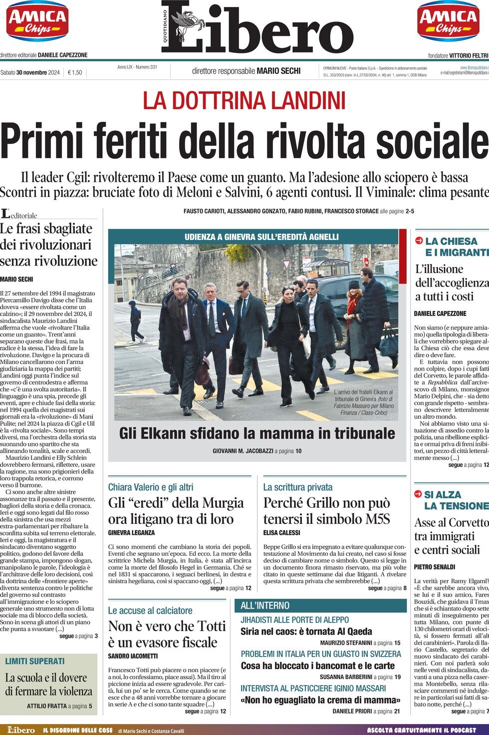 Prima-pagina-libero-edizione-di-oggi-30-11-2024