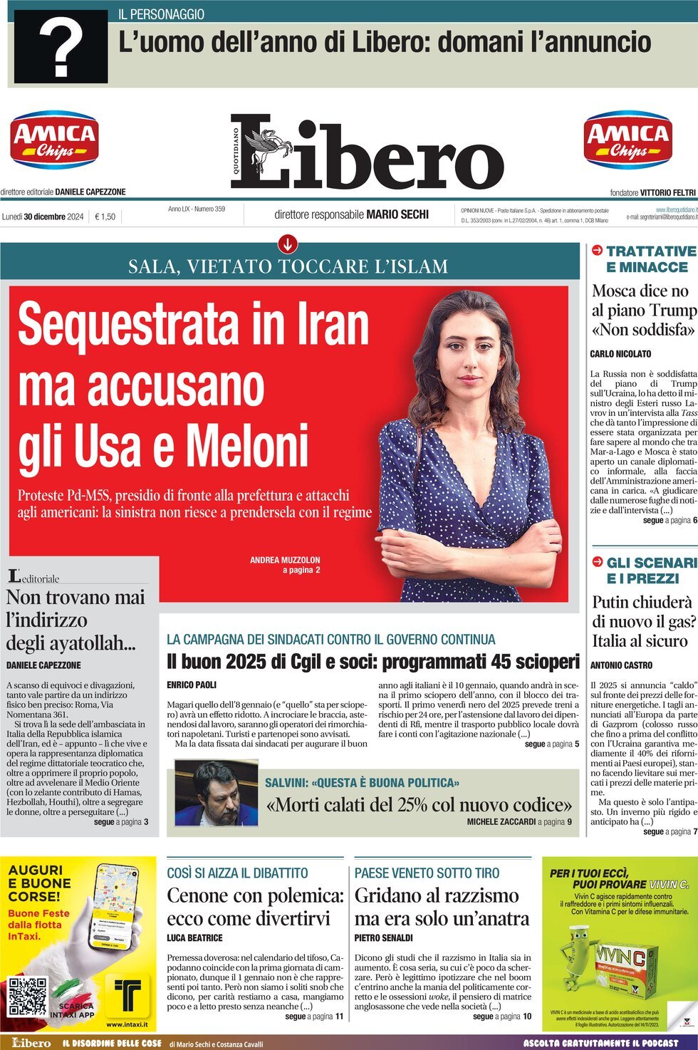 Prima-pagina-libero-edizione-di-oggi-30-12-2024