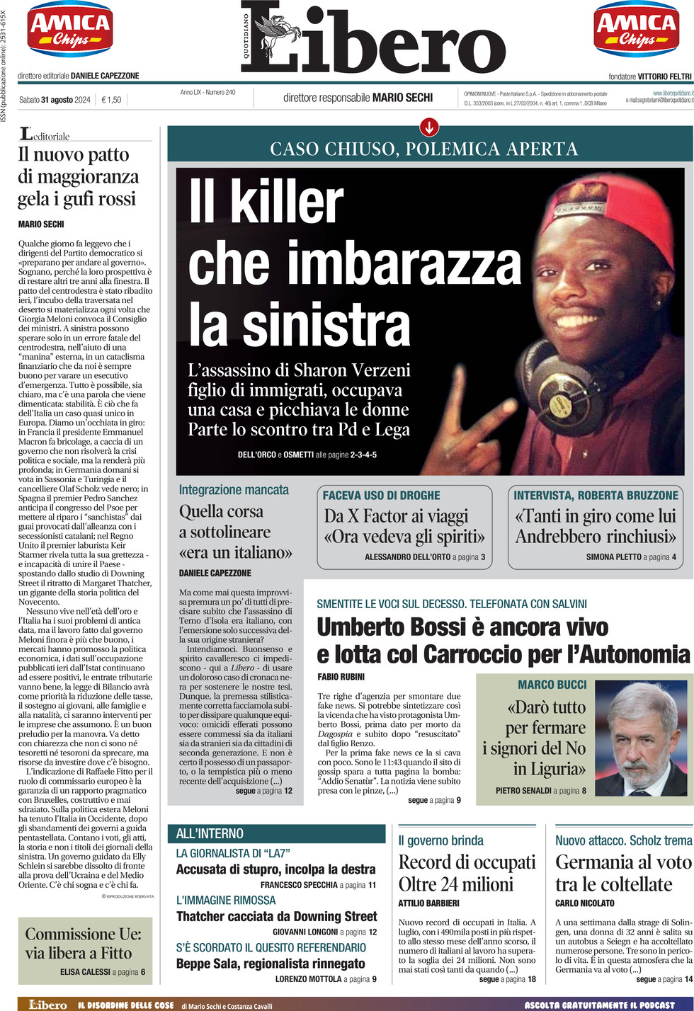 Prima-pagina-libero-edizione-di-oggi-31-08-2024