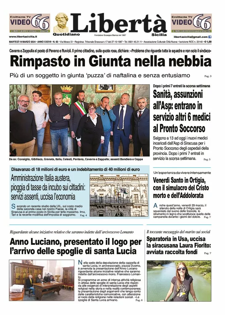 Prima-pagina-liberta-sicilia-edizione-di-oggi-19-03-2024