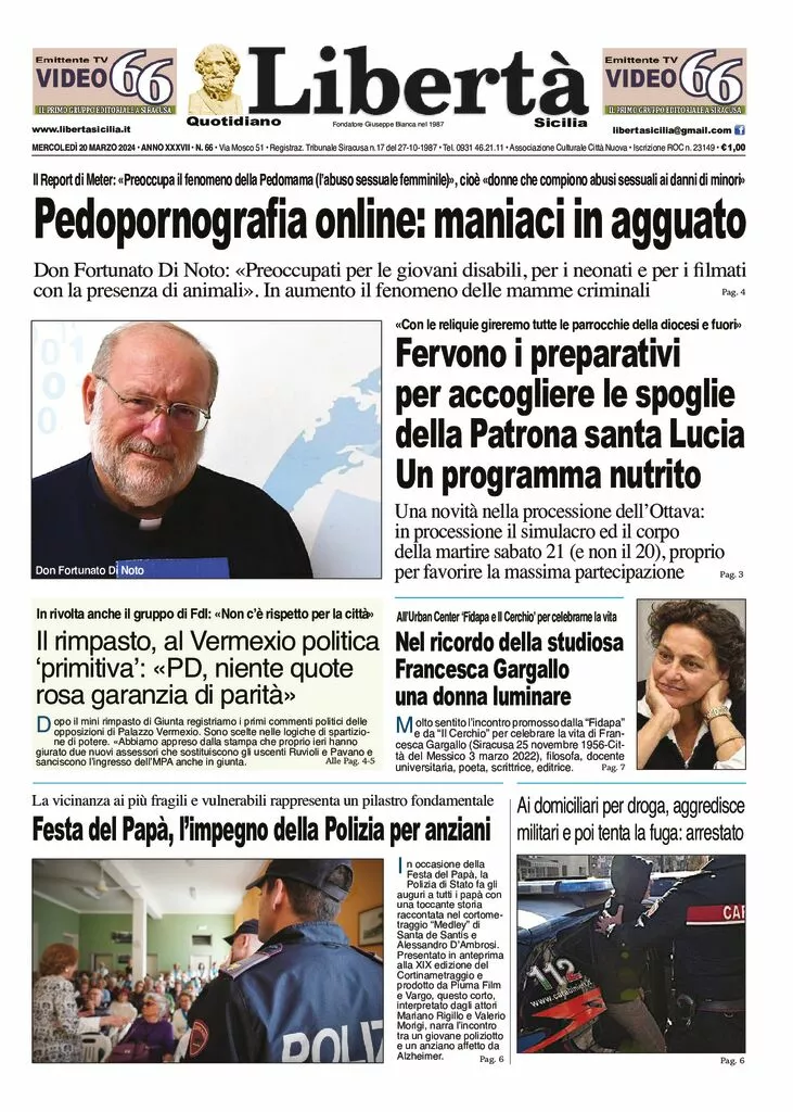 Prima-pagina-liberta-sicilia-edizione-di-oggi-20-03-2024