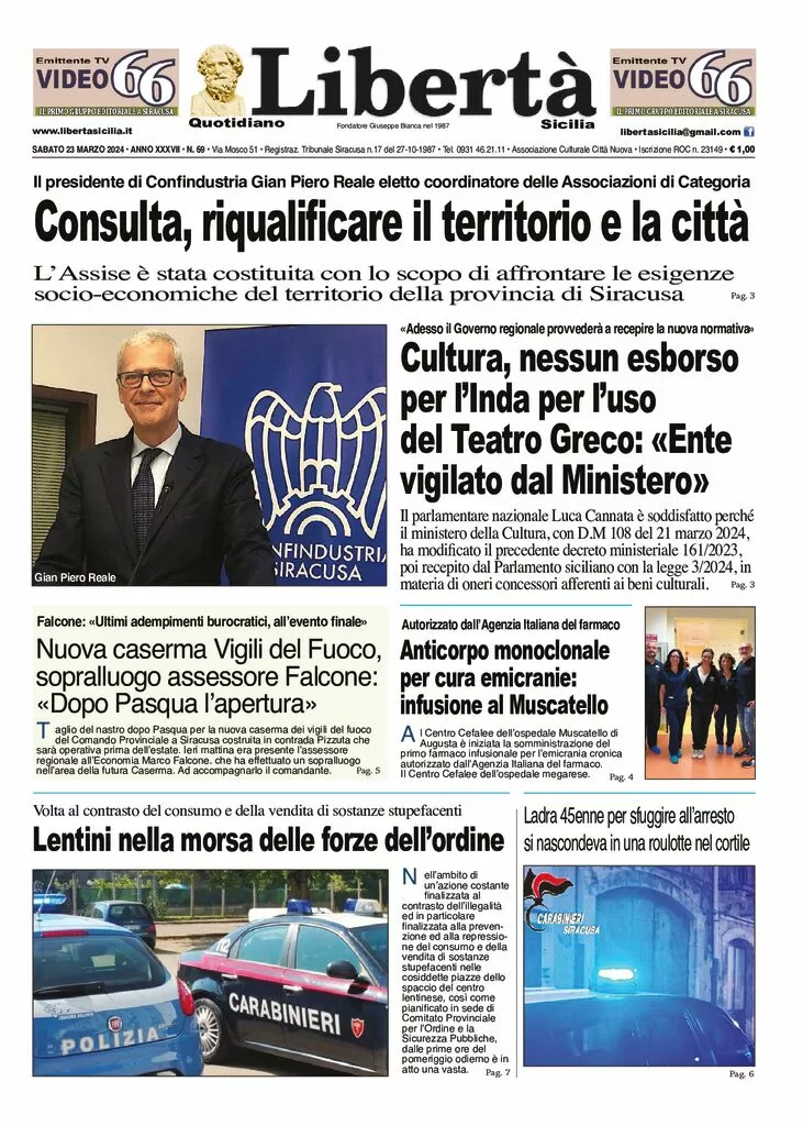 Prima-pagina-liberta-sicilia-edizione-di-oggi-23-03-2024