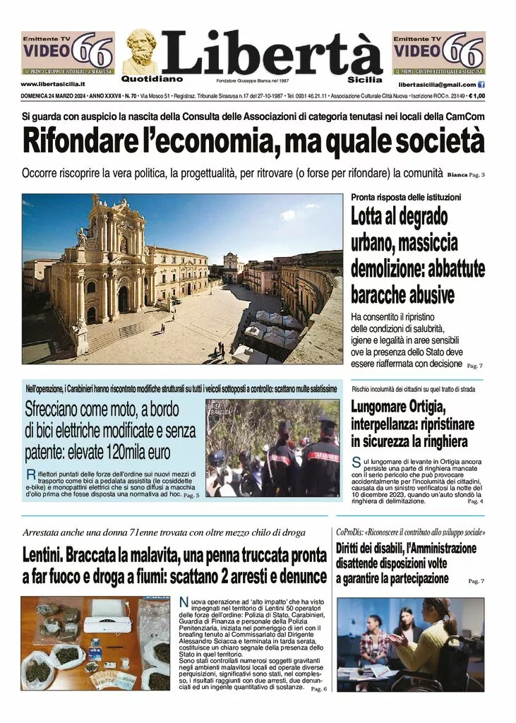 Prima-pagina-liberta-sicilia-edizione-di-oggi-24-03-2024