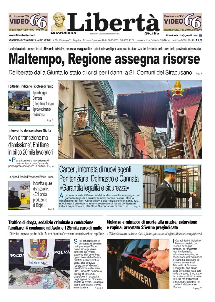 Prima-pagina-libertasicilia-edizione-di-oggi-24-01-25