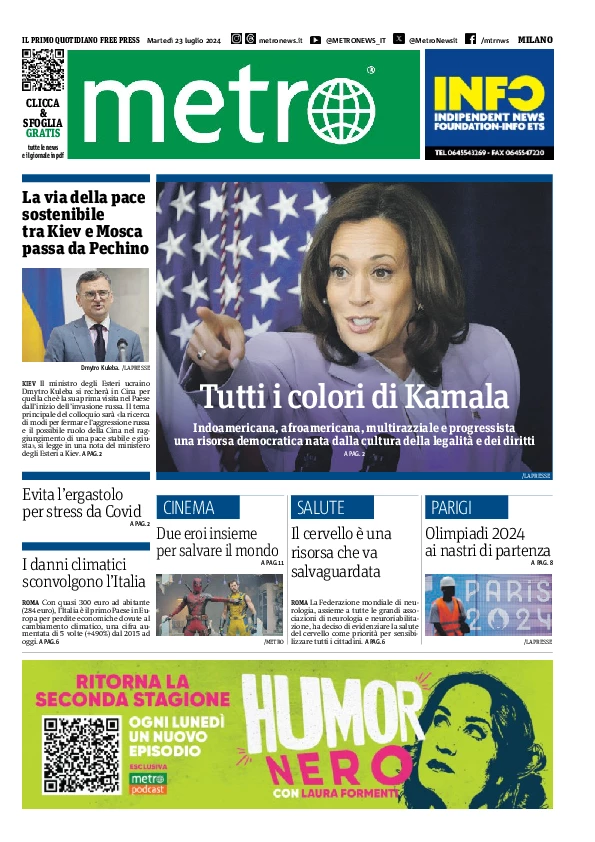 Prima-pagina-metro-milano-edizione-di-oggi-2024-07-23