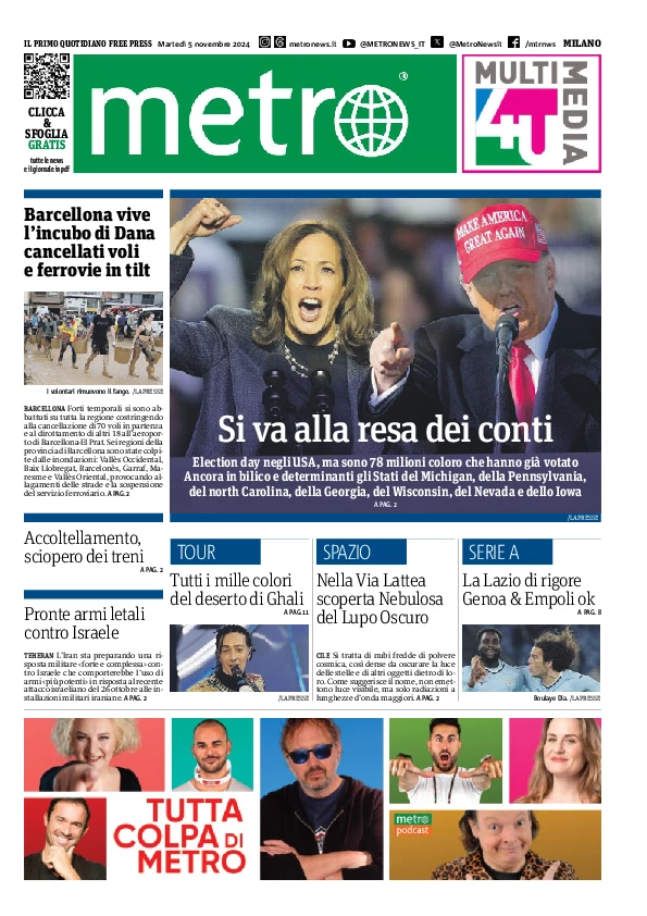 Prima-pagina-metro-milano-edizione-di-oggi-2024-11-05