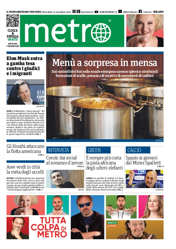 Prima-pagina-metro-milano-edizione-di-oggi-2024-11-13