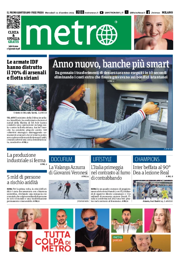 Prima-pagina-metro-milano-edizione-di-oggi-2024-12-11