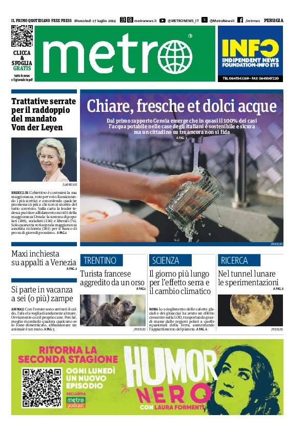 Prima-pagina-metro-perugia-edizione-di-oggi-2024-07-17