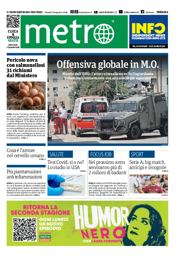 Prima-pagina-metro-perugia-edizione-di-oggi-2024-08-29